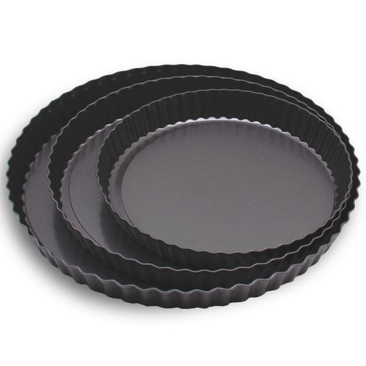 Grandwish 3 Stück Tarteform mit Hebeboden, 20/24/28 CM Antihaft Quicheform, Rund, 20/24/28 cm