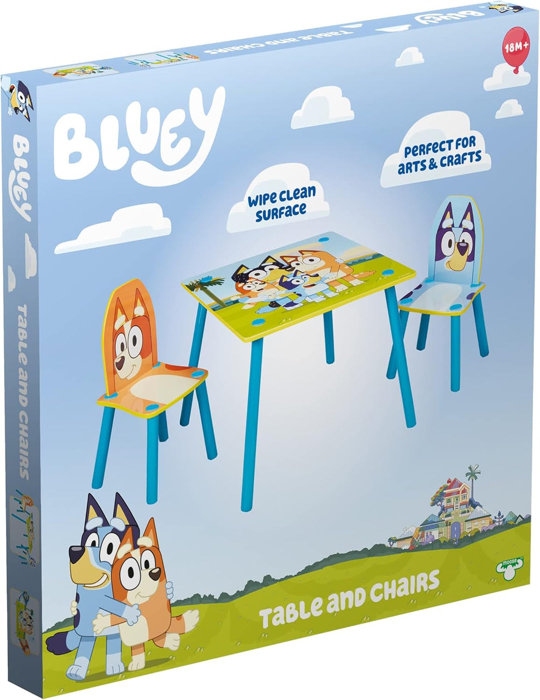 Bluey Set mit 2 Stühlen, Tisch 43,5 cm (H) x 63 cm (B) x 63 cm (T)