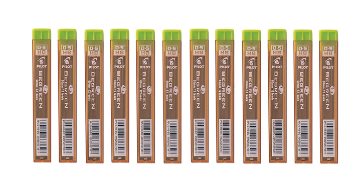 Pilot Begreen Druckbleiminen, 0,5 mm, Härtegrad HB, 12 Tuben, 144 Minen