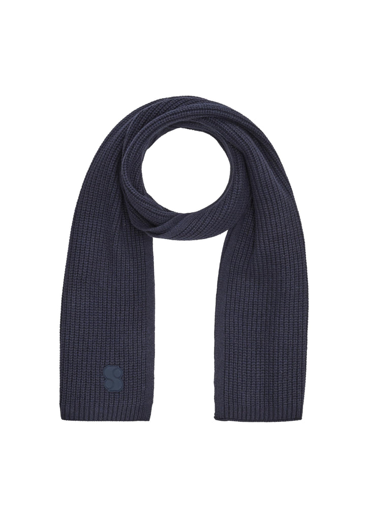 s.Oliver Damen Strickschal aus Wollmix Einheitsgrösse blau 5959, Einheitsgrösse blau 5959