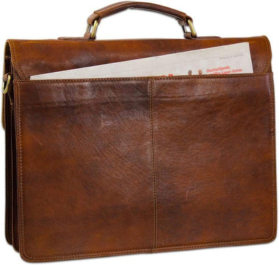 STILORD Vintage Aktentasche Herren Büro Business Schultertasche Laptoptasche mit Schloss gross echte