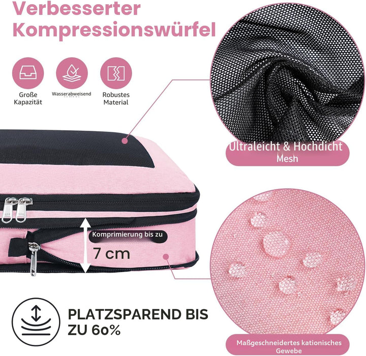 Kompressions-Packwürfel, Verbessertes Netzfenster, Sichtbar und Tragbar, Erweiterbare Reisegepäck-Or