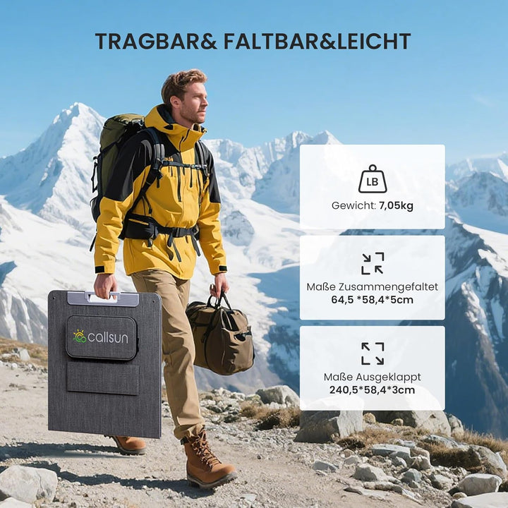 220W 19.8V Tragbares Solarpanel,N-Type 16BB Faltbar Monokristalline Solarmodule für Tragbare Powerst