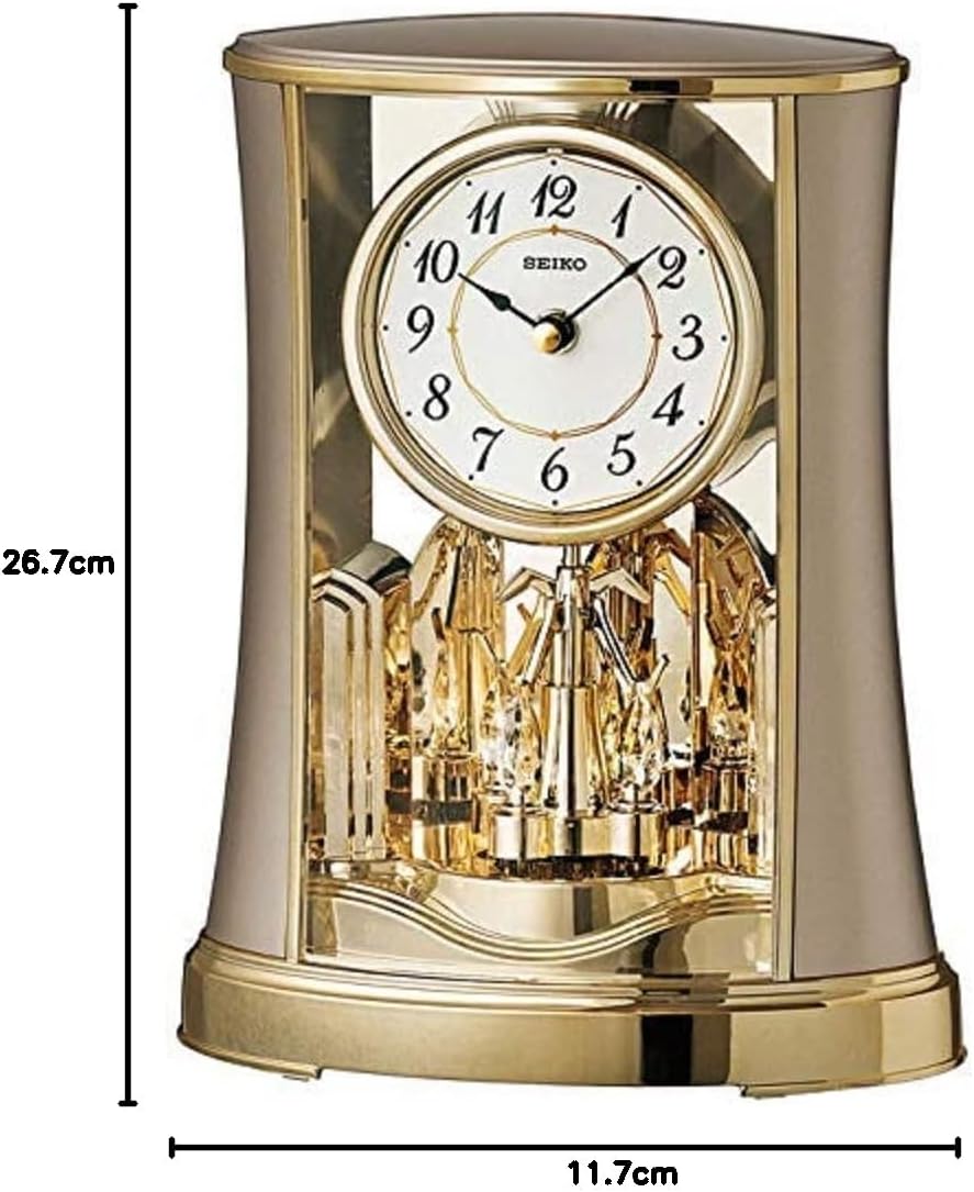 Seiko Tischuhr Motion gold Kunststoff Drehpendel QXN227G
