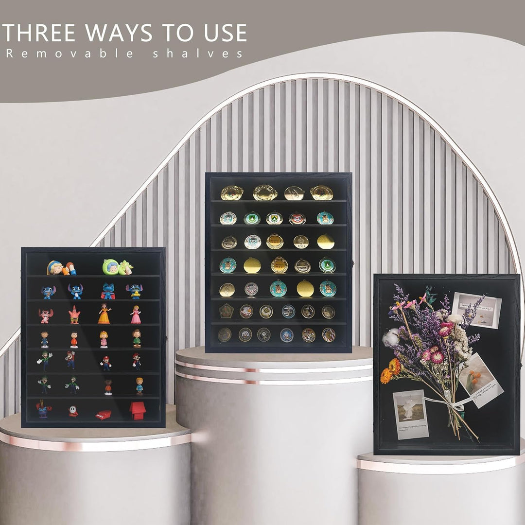 GraduationMall 3D Bilderrahmen mit Abnehmbaren Regalen 40x50cm Tief Objektrahmen zum Befüllen für Mi