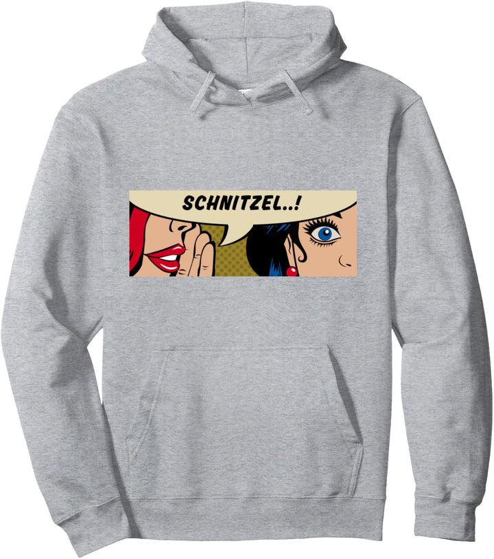 Frauen flüsternd - Schnitzel - Deutsches Essen - Comic Pop Art Pullover Hoodie