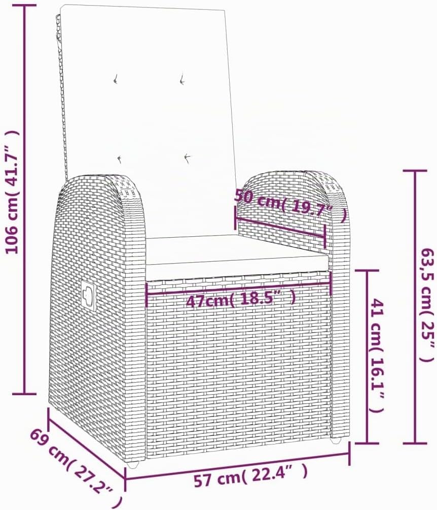 vidaXL 2X Garten Liegestuhl mit Auflagen Gartensessel Gartenstuhl Sessel Stuhl Liegesessel Gartenmöb