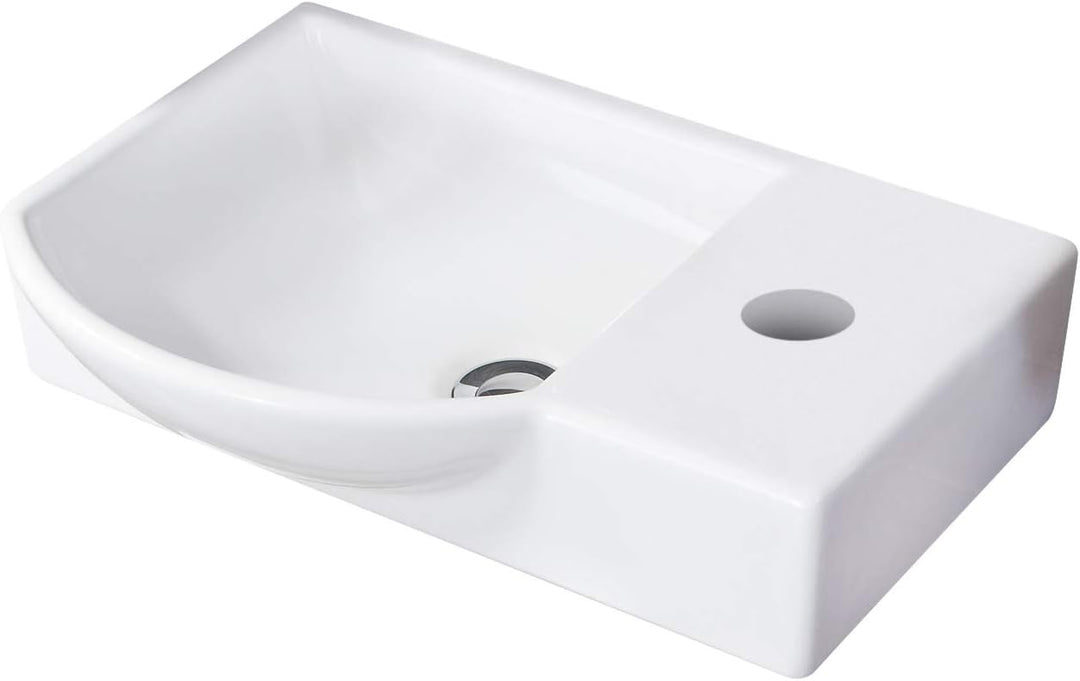FACKELMANN Waschbecken links Gäste-WC / Waschtisch aus Keramik / Masse (B x H x T): ca. 45 x 10,5 x