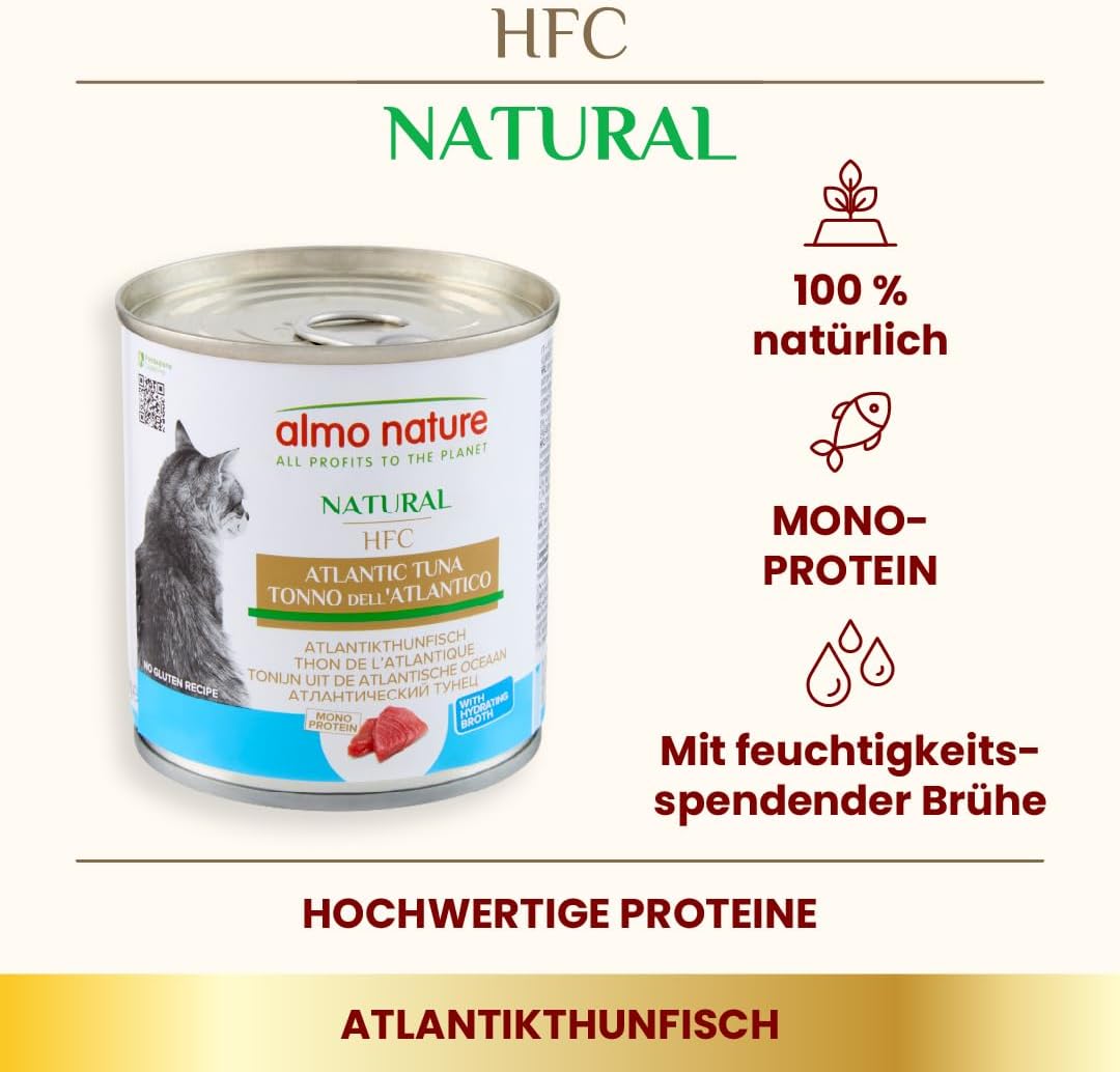 Almo Nature HFC Natural Katzenfutter nass- Atlantikthunfisch 12er Pack (12 x 280g)