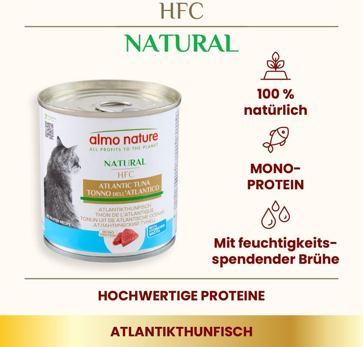 Almo Nature HFC Natural Katzenfutter nass- Atlantikthunfisch 12er Pack (12 x 280g)