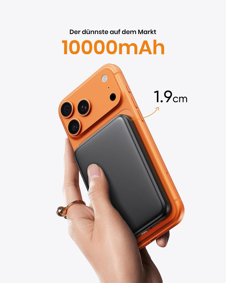 Powerbank Magnetische 10000mAh, Externe Powerbank Kabellose Magnetic mit USB-C 20W, Schnellladegerät