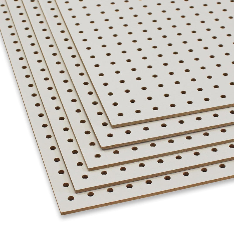 Peggy´s PEGBOARD Mini Lochwand aus Holz (MDF) 50 x 40 x 0,3 cm - Lochung Ø5 mm Abstand 15 mm - weiss