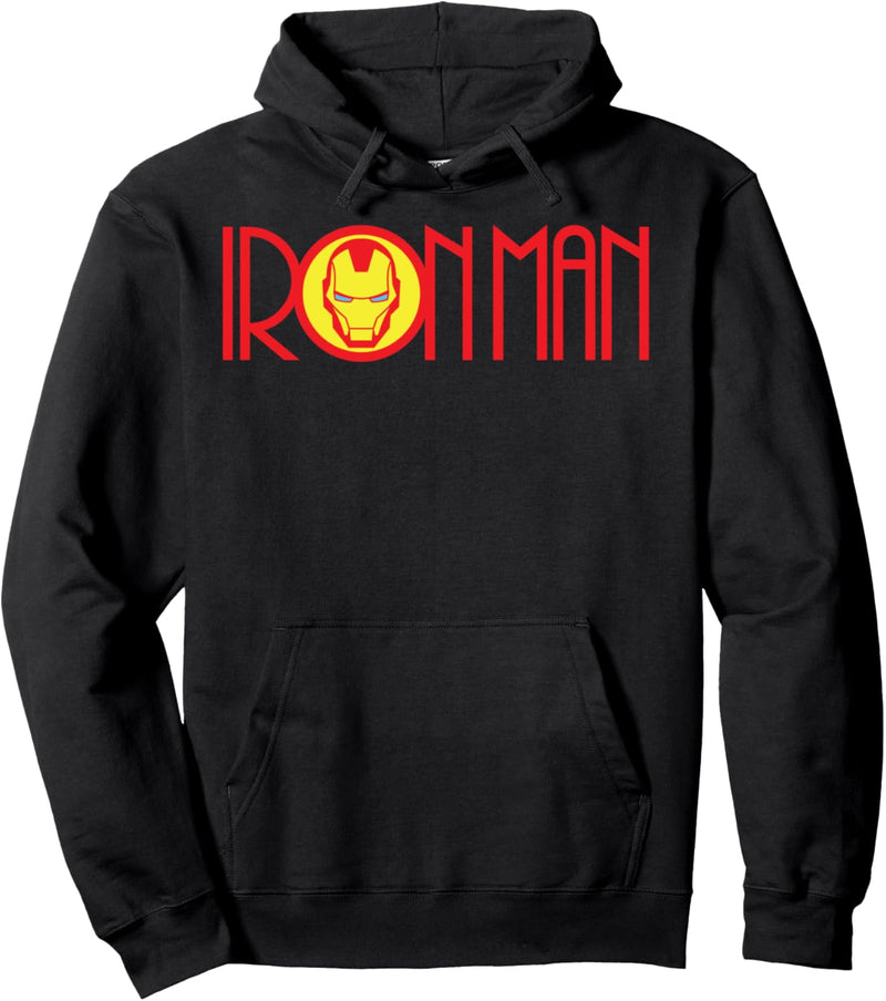 Marvel Iron Man Long Font Mask Logo Pullover Hoodie