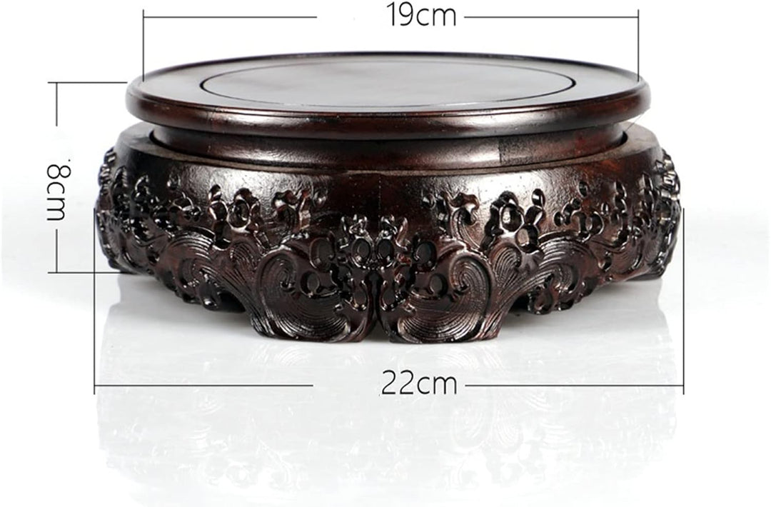 WENMENG2021 Bonsai Ständer Hölzerne Vase Base Carved Base Buddha Statue Stein Pflanze Display Stand