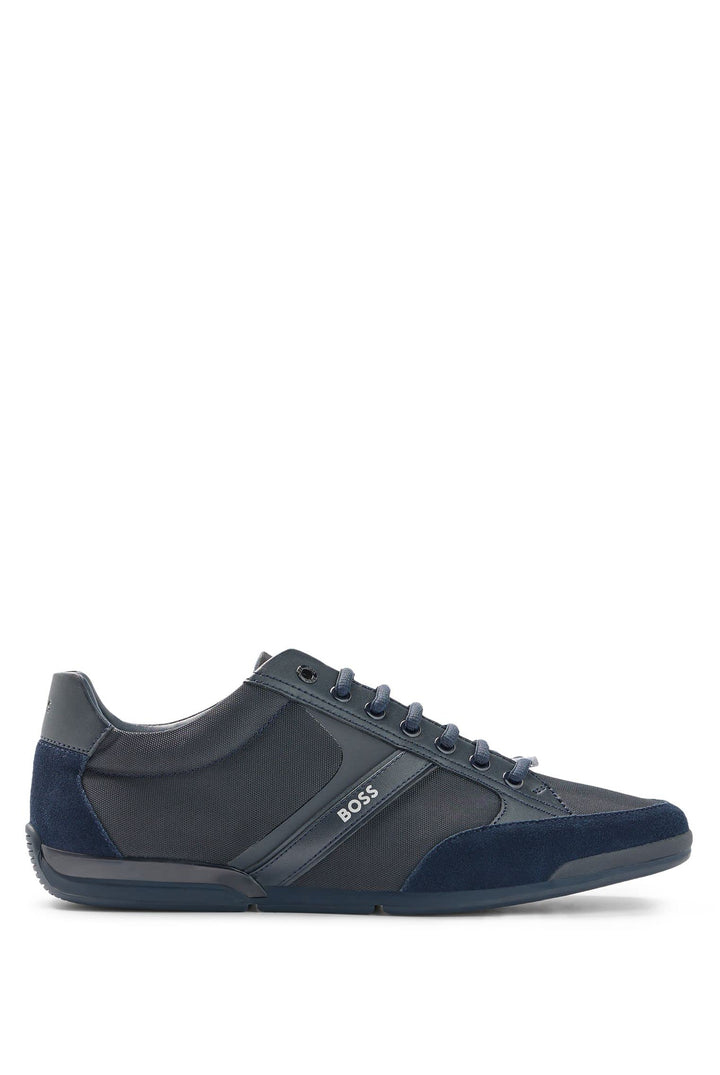 BOSS Herren Schuhe Schnürschuhe Halbschuhe Sneaker Saturn Low Top 41 EU Dark Blue401, 41 EU Dark Blu