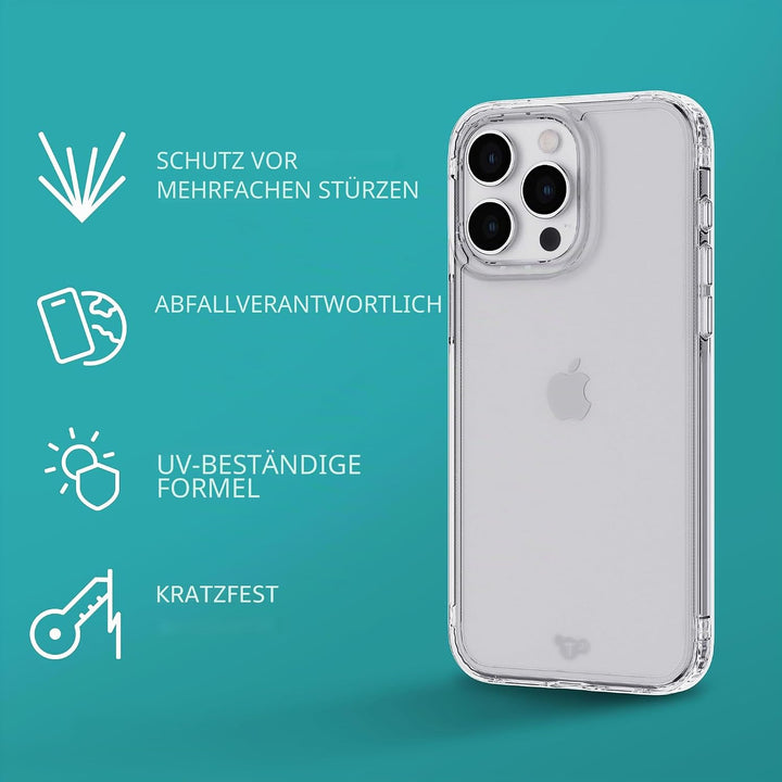 tech21 Evo Clear Hülle für iPhone 15 Pro – Aufprallschutz – transparent farblos, farblos