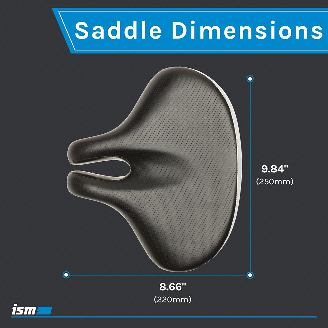 ISM Comfort Series Noseless Bike Saddle for Upright Riders - Anatomic Relief Bicycle Saddle for Hybr