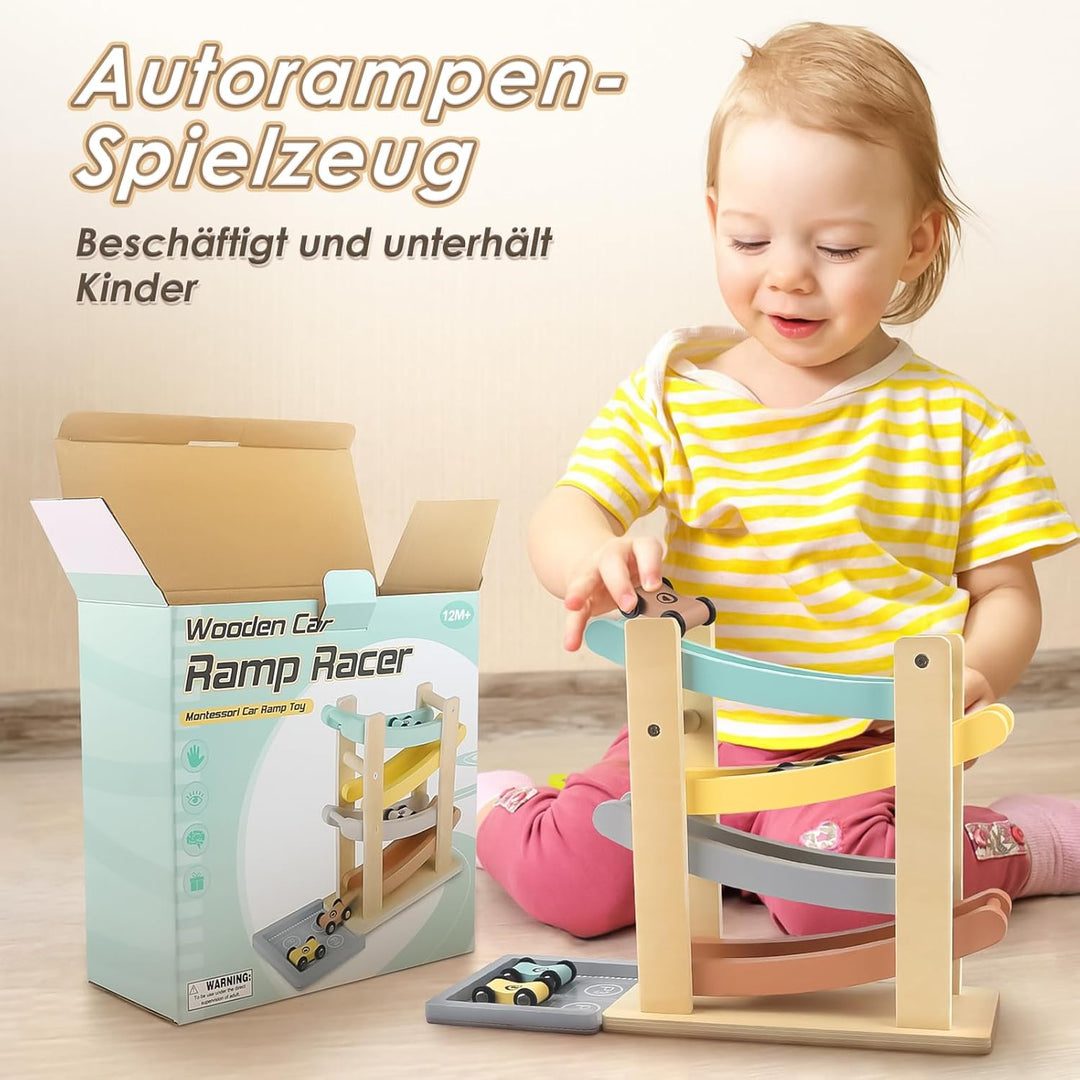 Vanplay Montessori Spielzeug ab 1 Jahr Auto Spielzeug Kugelbahn Holz ab 1 2 Jahr Holzspielzeug Gesch