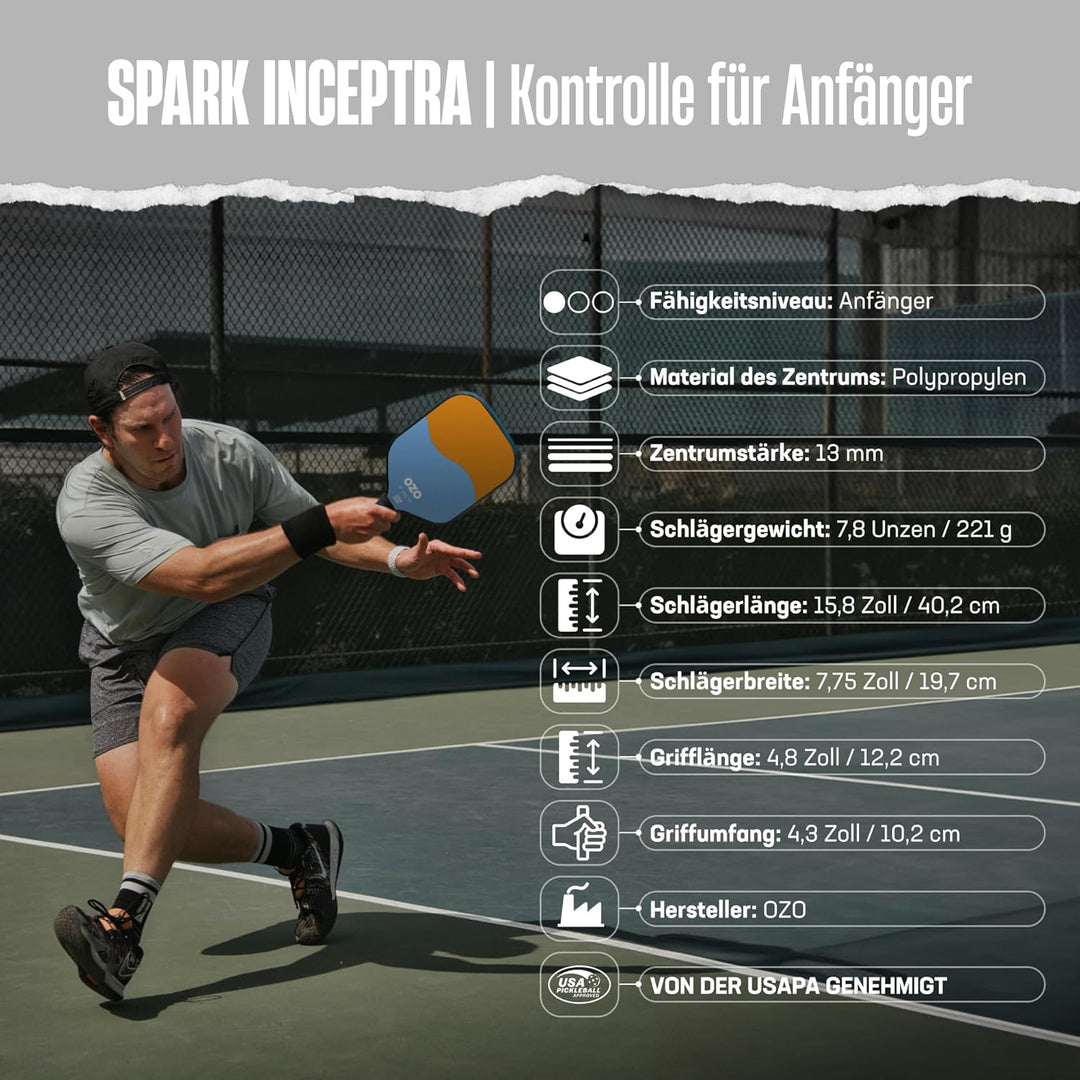 OZO Pickleball Kontroll Schläger für Anfänger Beginner Control Melon & Cotton Candy, Beginner Contro