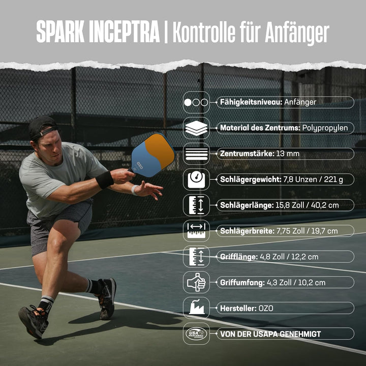 OZO Pickleball Kontroll Schläger für Anfänger Beginner Control Melon & Cotton Candy, Beginner Contro