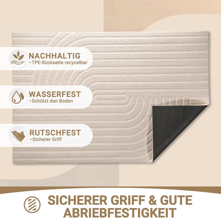 Fussmatte 60x90cm, rutschfeste Maschinenwaschbare Schmutzfangmatte, Teppich Wohnzimmer Innen und Aus