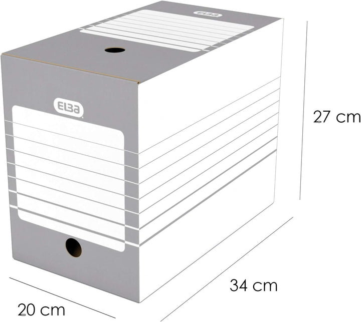 Elba 20 Stück Archivschachteln, automatischer Zusammenbau Dos 20 cm grau Grau Dos 20cm, Grau Dos 20c