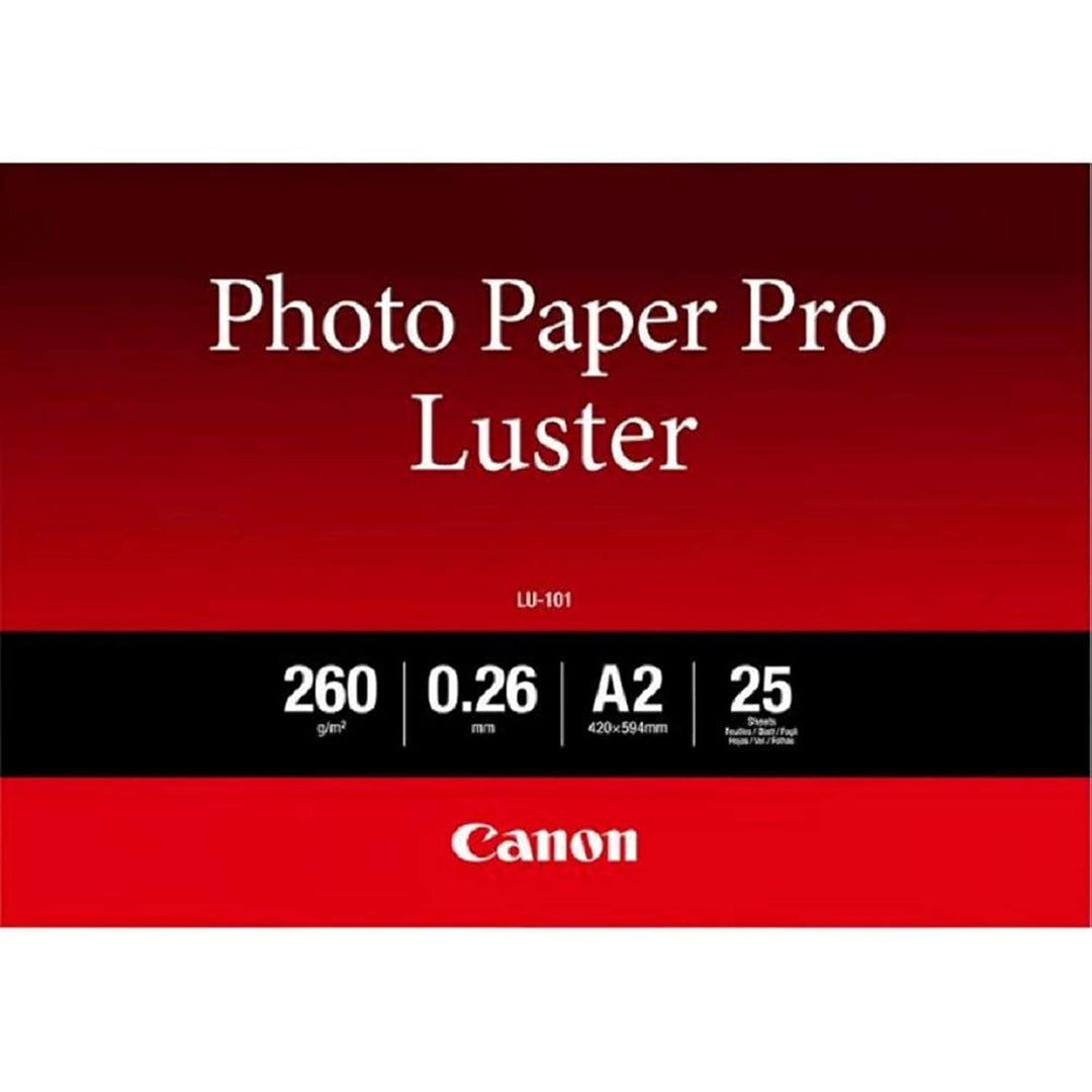 Canon Fotopapier Luster LU-101 glänzend weiss - (DIN A2, 25 Blatt) für Tintenstrahldrucker - PIXMA D