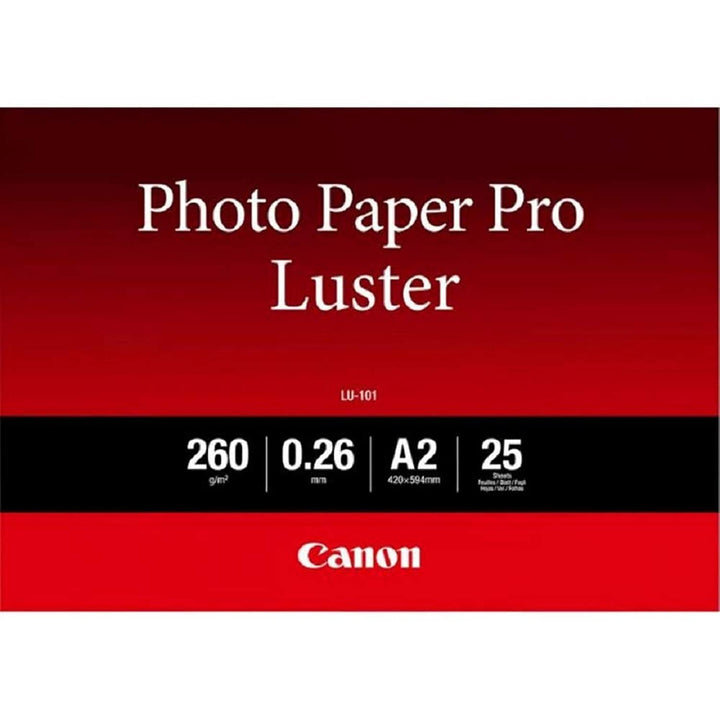 Canon Fotopapier Luster LU-101 glänzend weiss - (DIN A2, 25 Blatt) für Tintenstrahldrucker - PIXMA D