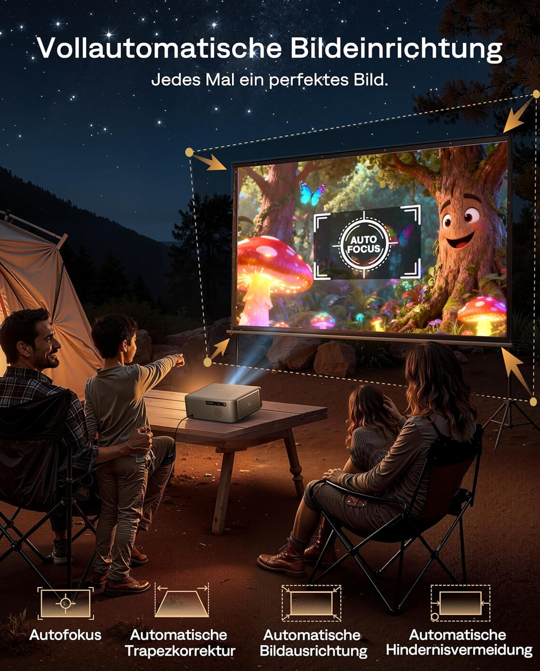 Aurzen EAZZE D1 MAX Beamer mit Google TV 14.0 & Netflix, 4K Unterstützt, Smart Projektor mit 1000 AN