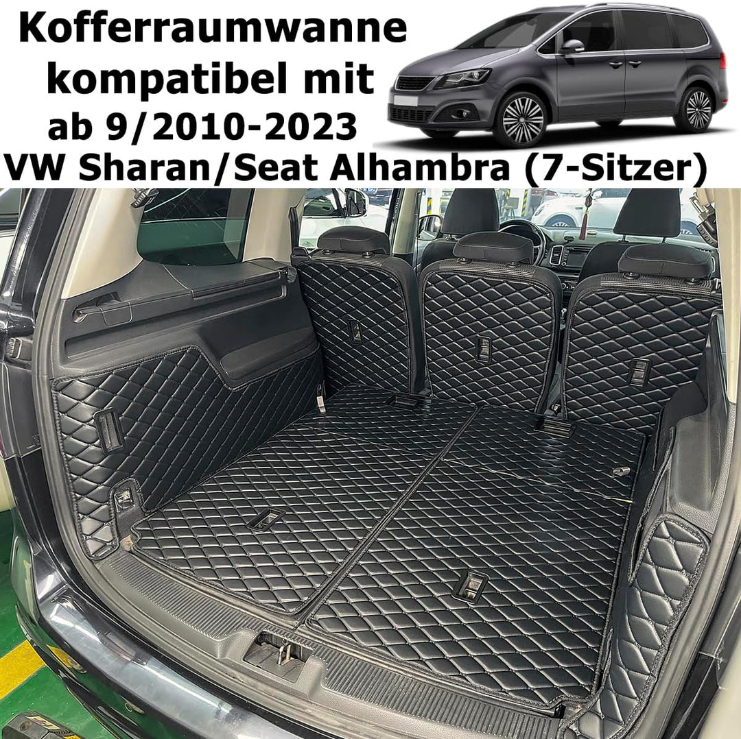 Kofferraumwanne kompatibel mit VW Sharan/Seat Alhambra ab 9/2010-2023 (6/7-Sitzer) Kofferraummatte K