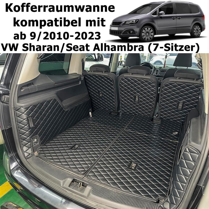 Kofferraumwanne kompatibel mit VW Sharan/Seat Alhambra ab 9/2010-2023 (6/7-Sitzer) Kofferraummatte K