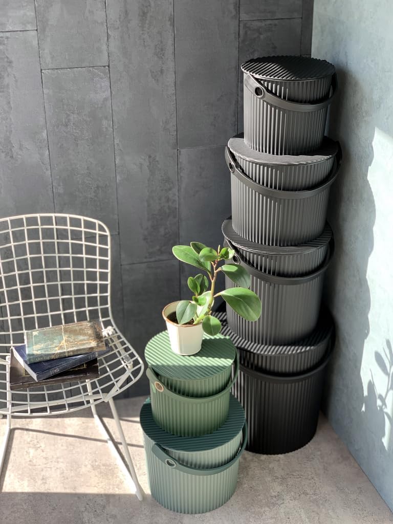 Hachiman Omnioutil Mittel 10 L Eimer mit Deckel Schwarz, Schwarz