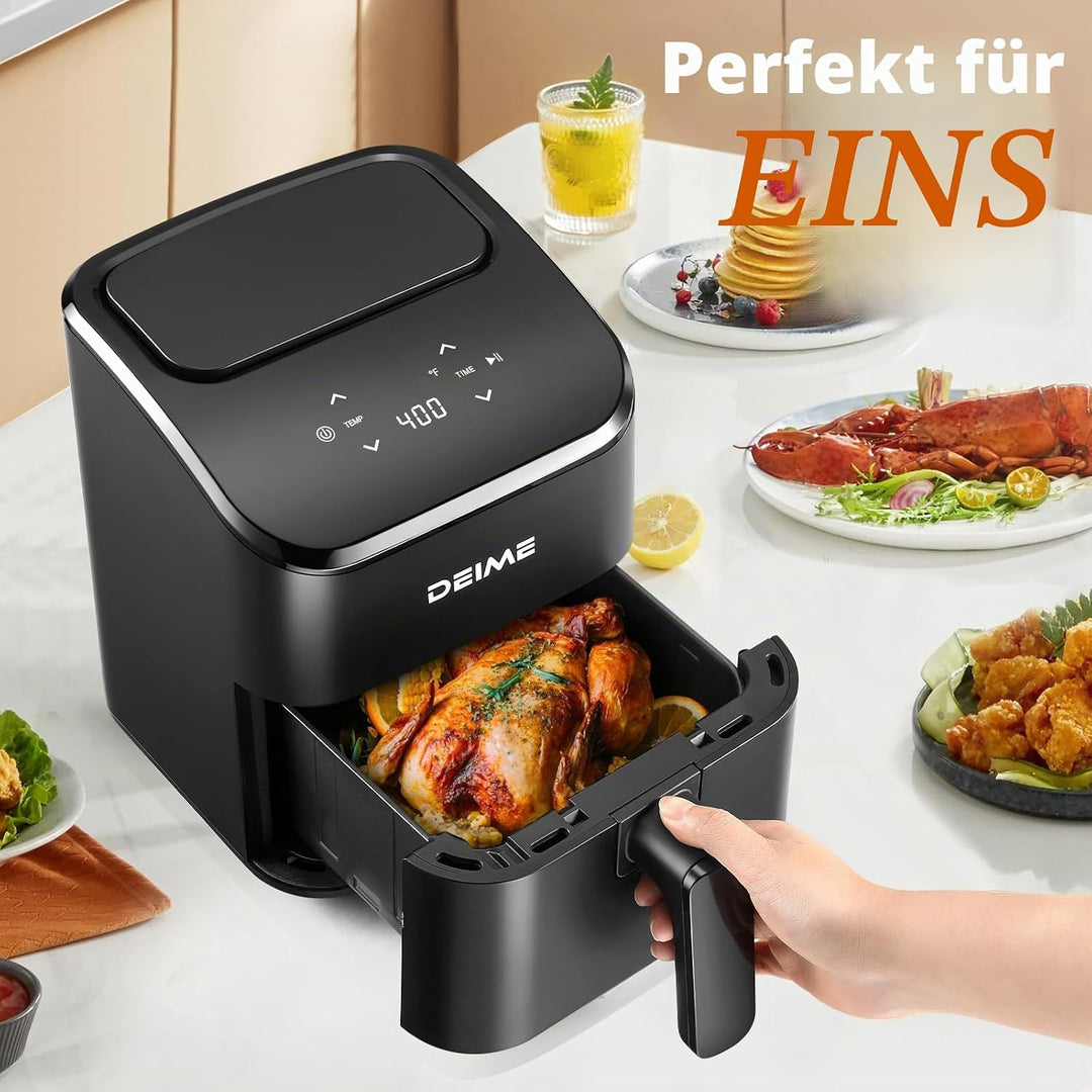 DEFINE Heissluftfritteuse 4-in-1 Kleiner Mini-Heissluftfritteuse, 2,2 Qt, Backen, Braten, Aufwärmen,