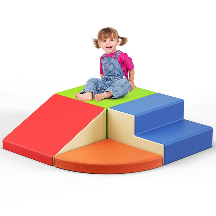 4PCS Softbausteine,Schaumstoff bausteine Kinder,Kletterbausteine aus Schaumstoff – Krabbellandschaft