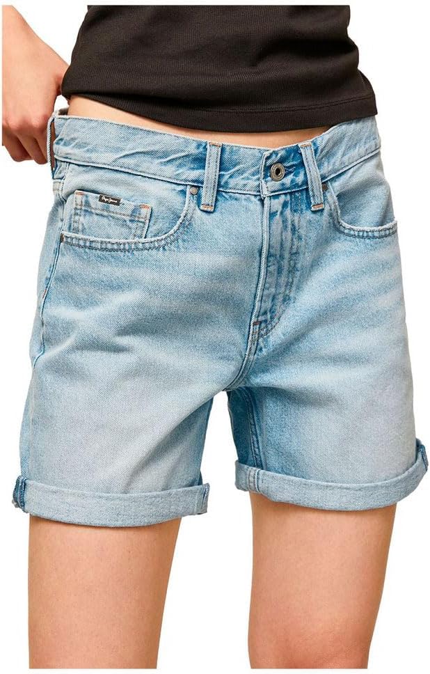 Pepe Jeans Damen Mable Denim Shorts 25W Blue (Denim-pe7), 25W Blue (Denim-pe7)