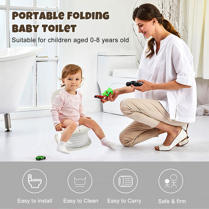 Faltbarer Toilettensitz für Kinder, Reisetöpfchen für Auto, Outdoor & Indoor, Praktisch für Camping