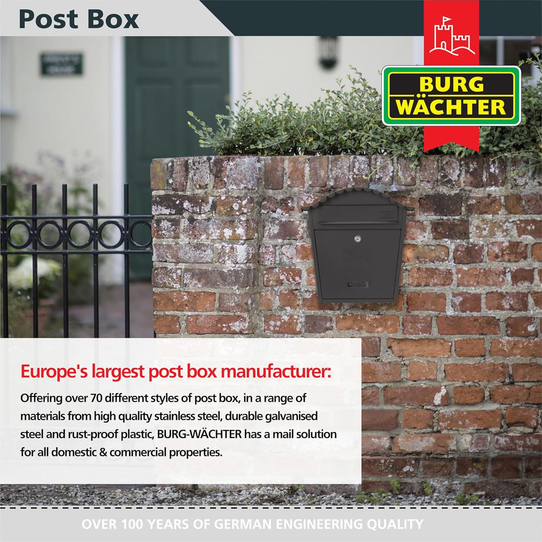 Burg-Wachter Anthrazit Klassischer Briefkasten MB01A, 36x37x13cm, Anthrazit