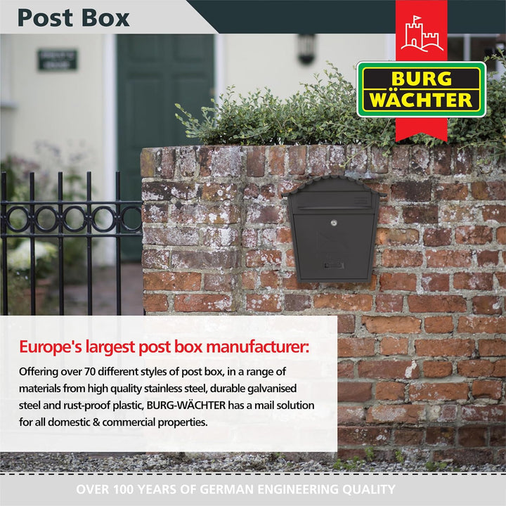 Burg-Wachter Anthrazit Klassischer Briefkasten MB01A, 36x37x13cm, Anthrazit