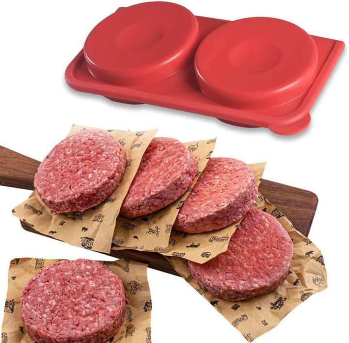 Burgerpresse, Patty Gefrierbehälter, BPA-frei, antihaftbeschichtet, für Grillen, BBQ und Meal Prep,