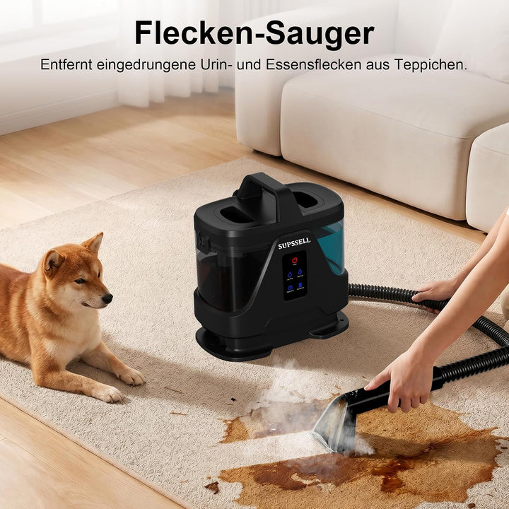 Polsterreiniger 1700W Dampf, für Haustiere, Sofa, Teppich & Auto | Hohe Saugkraft, Dampfreinigung, H