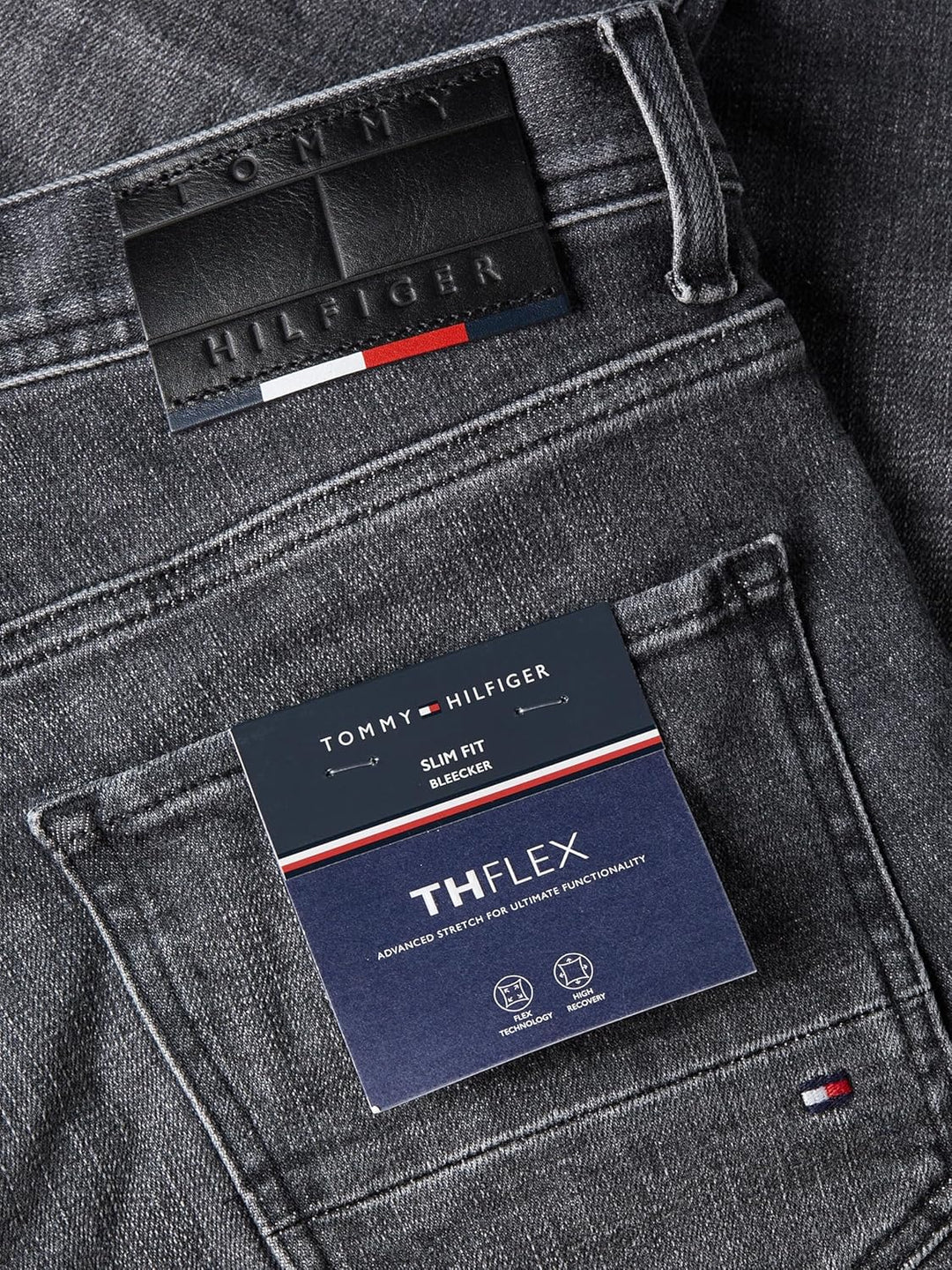Tommy Hilfiger Herren Jeans Bleecker Slim Fit 29W / 32L Denim (Damon Black), 29W / 32L Denim (Damon