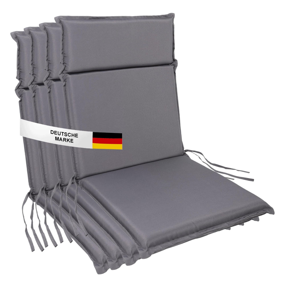 ALBATROS Gartenstuhl Sitzauflage 4er Set Gartenstuhlauflagen Sitzpolster Sitzkissen Outdoor Anthrazi
