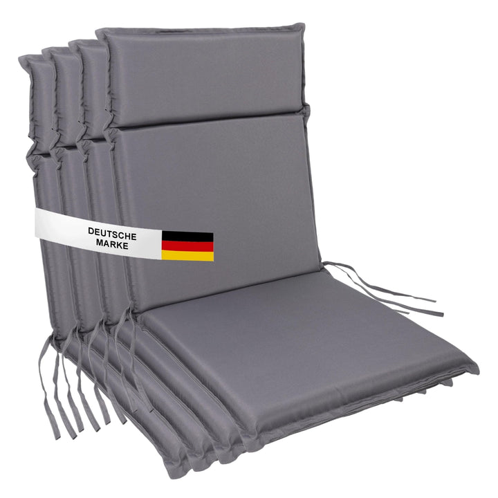 ALBATROS Gartenstuhl Sitzauflage 4er Set Gartenstuhlauflagen Sitzpolster Sitzkissen Outdoor Anthrazi