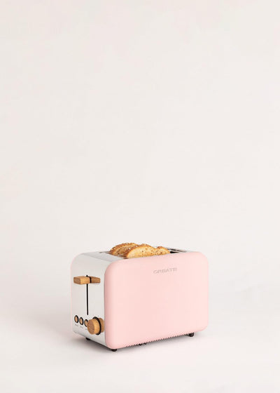 CREATE/PACK TOAST RETRO + KETTLE RETRO L/Toaster und Wasserkocher rosa / 3 programmierte Toastzeiten