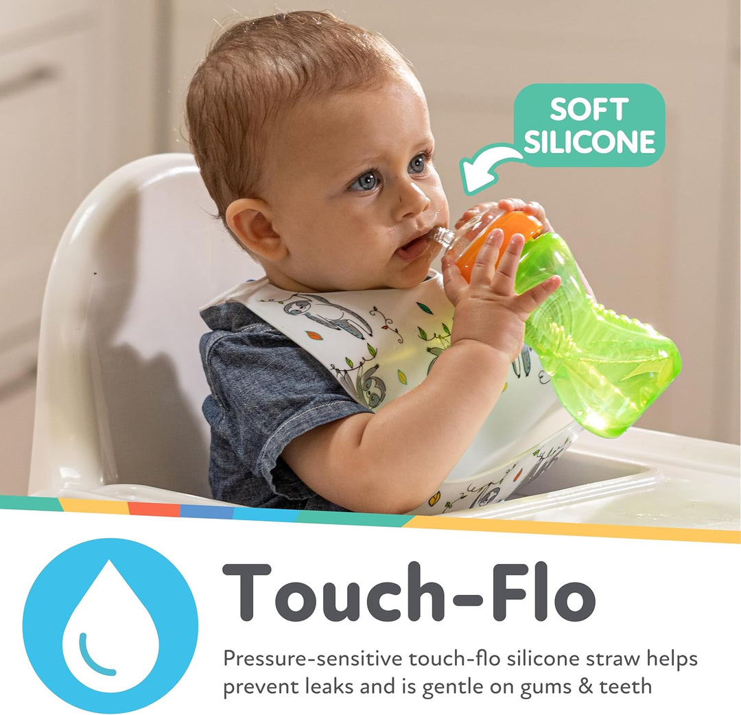 Nuby Trinkbecher für Mädchen, mit flexiblem Strohhalm, 284 ml, 3 Stück, Girls