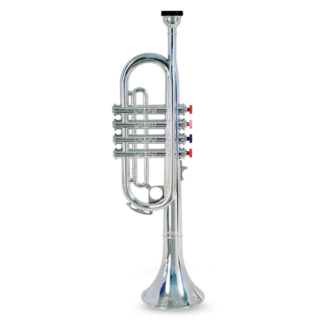 Bontempi 32 4231 Trompete mit 4 farbigen Tasten/Noten, Silber 42 cm, 42 cm