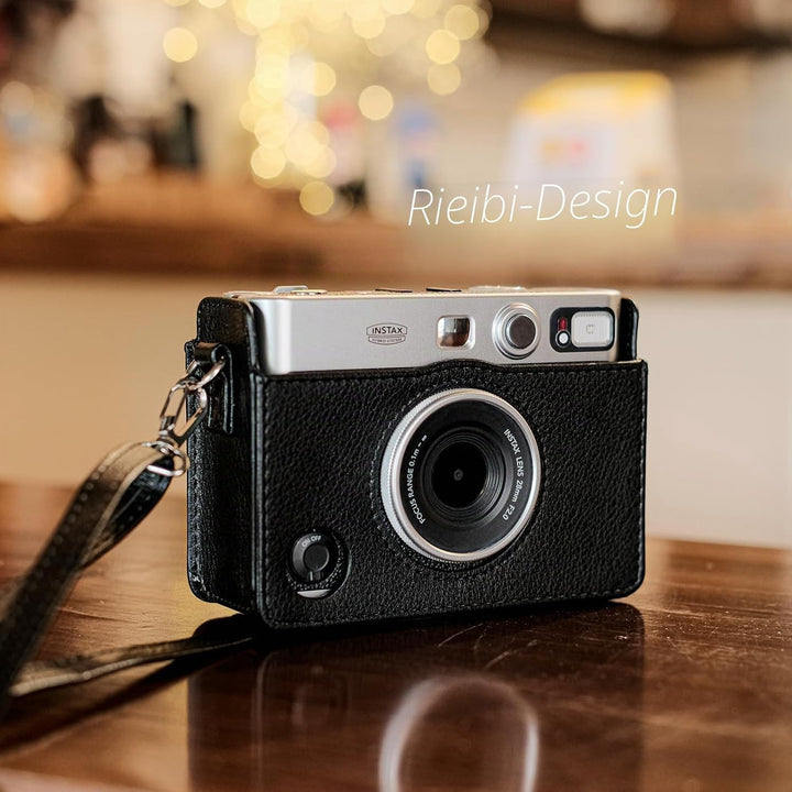Rieibi Mini EVO Kameratasche, Vintage PU Leder Hülle Schutzhülle für Fujifilm Instax Mini EVO Sofort