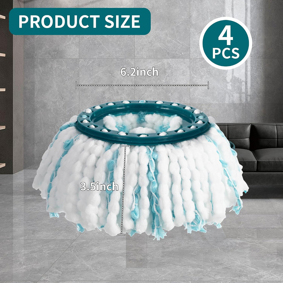4 Stück Ersatzkopf für Leifheit Clean Twist Disc Mop/Clean Twist Disc, für Leifheit Bodenwischer Ers
