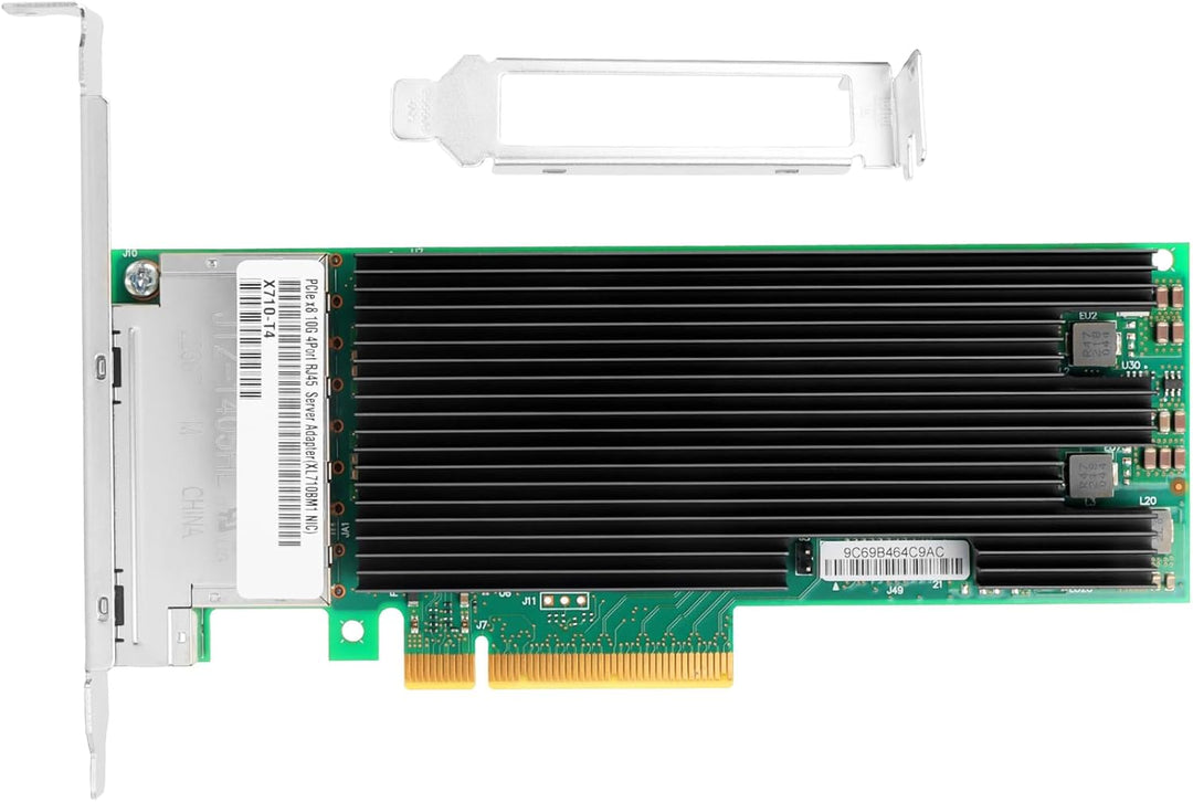 Euqvos PCIe Ethernet-Netzwerkkarte für Intel X710-T4 XL710BM1 Chipsatz PCIe 3.0 X8 10 GB 4 Port RJ45