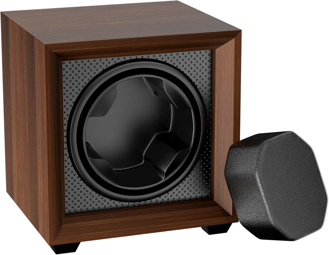 Fousenuk uhrenbeweger für automatikuhren mit leisem Motor, 2 einstellmodi, quadratisch nussbaumfarbe